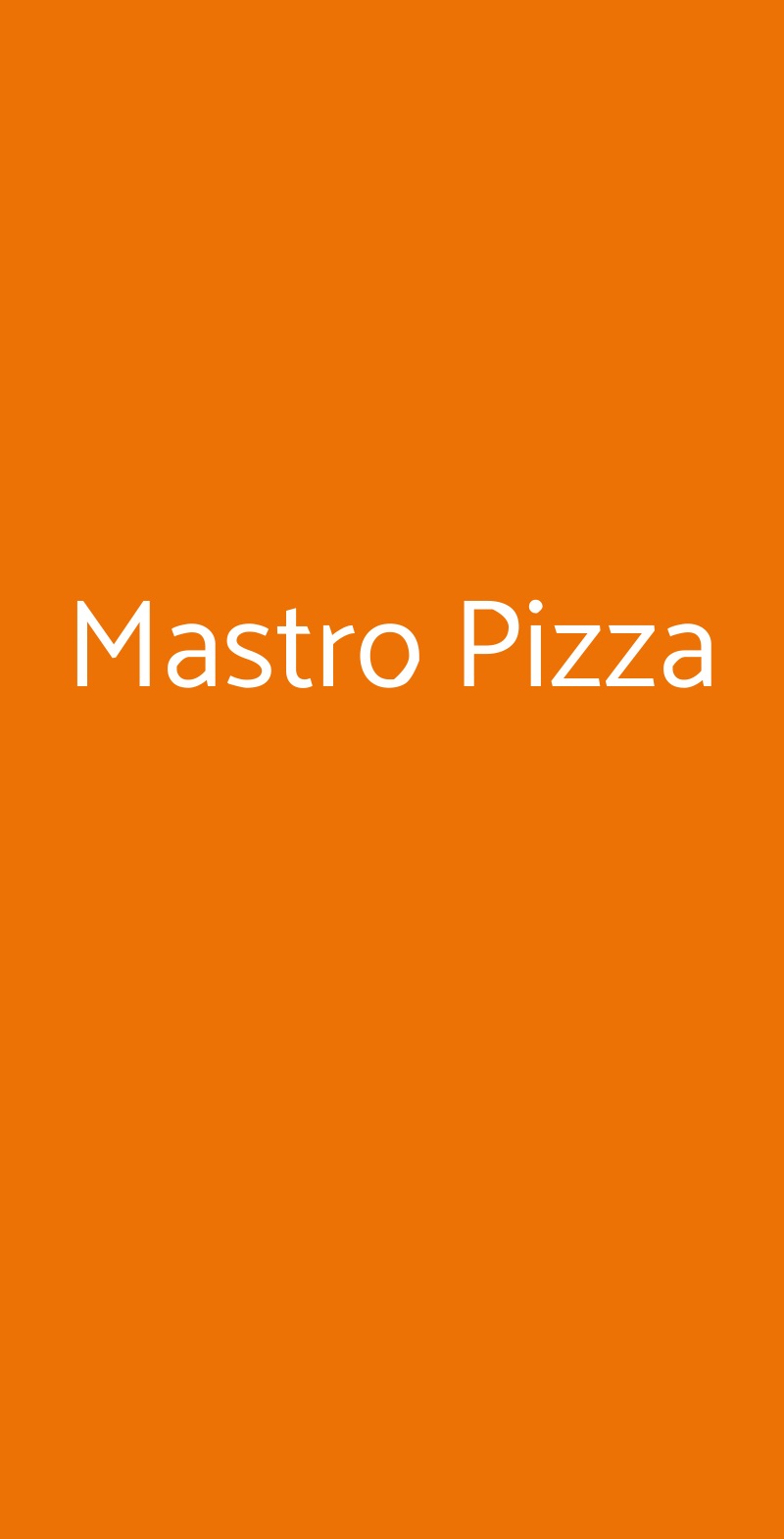 Mastro Pizza Roma menù 1 pagina