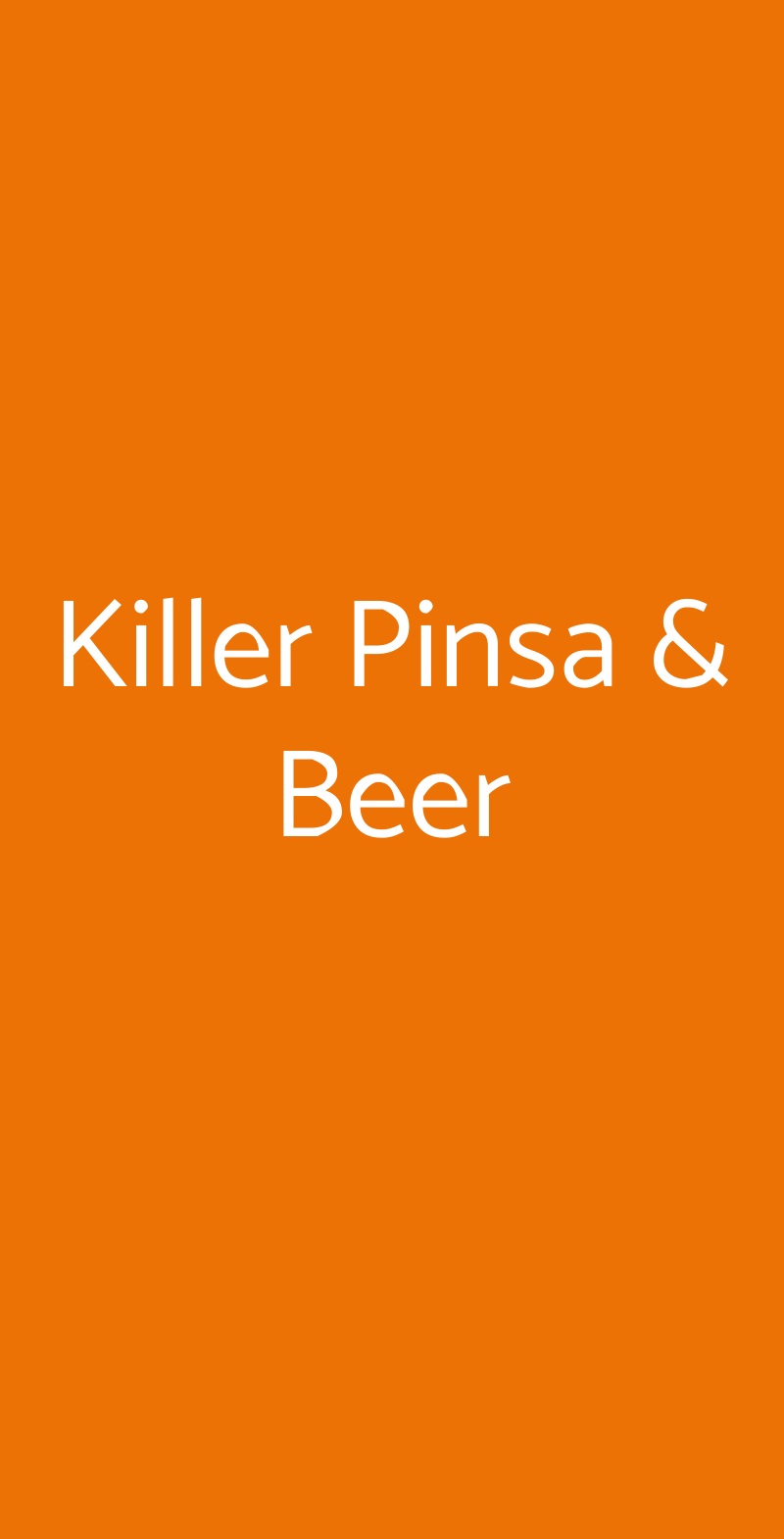 Killer Pinsa & Beer Roma menù 1 pagina