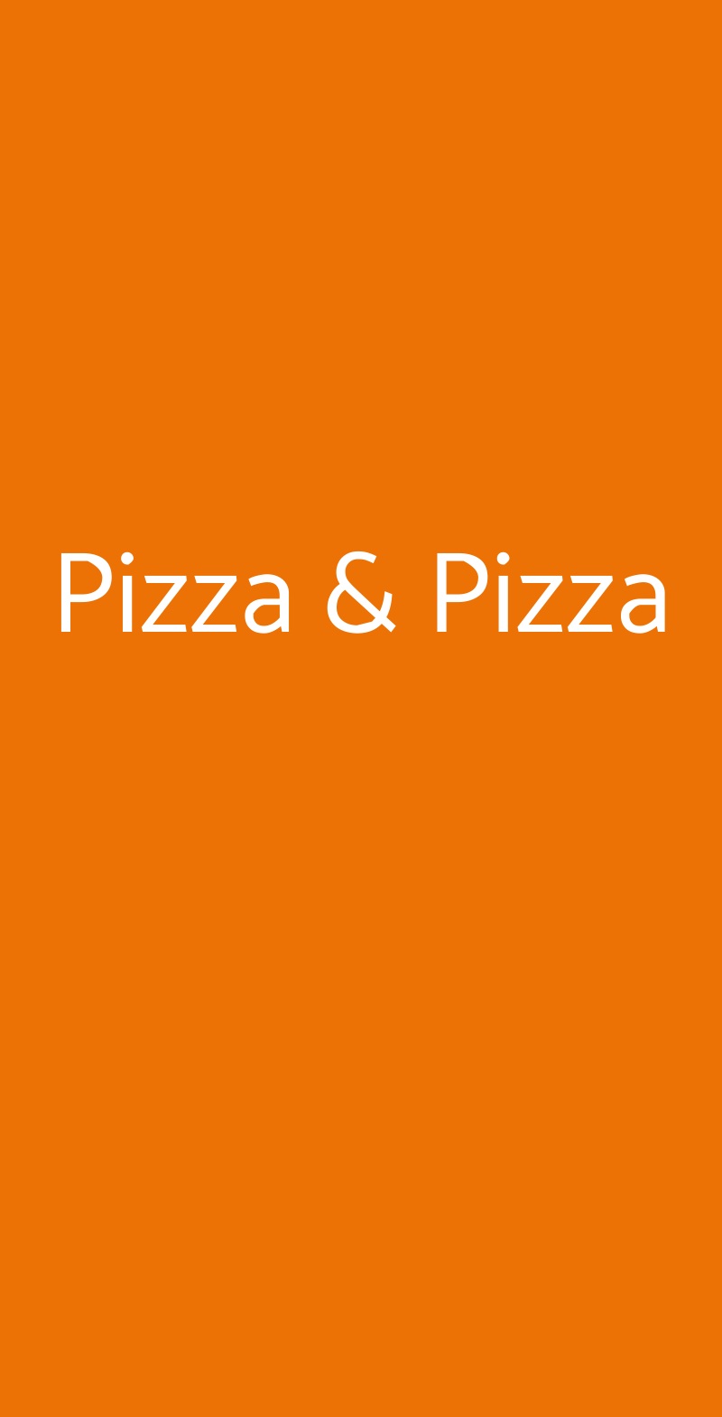 Pizza & Pizza Roma menù 1 pagina