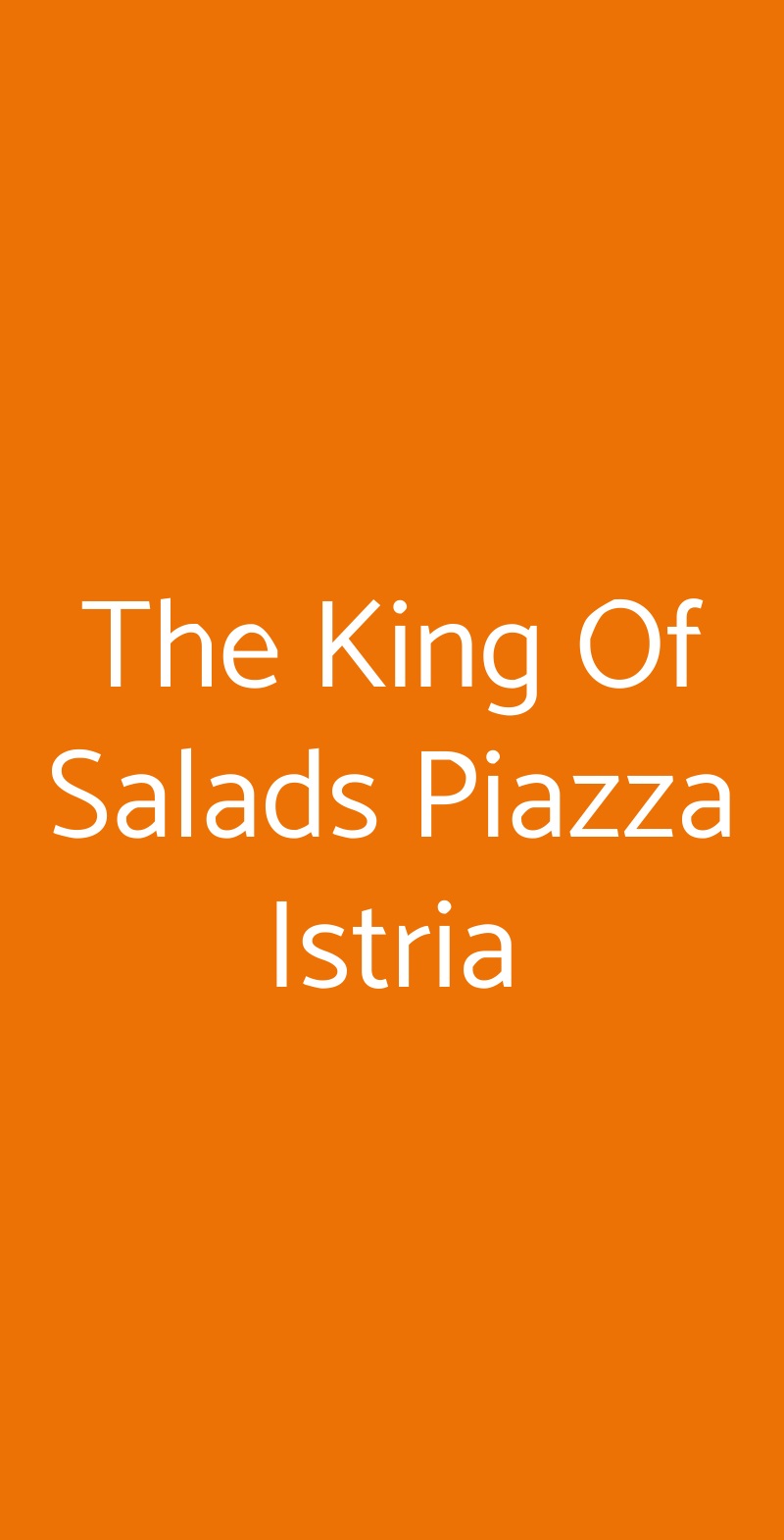 The King Of Salads Piazza Istria Roma menù 1 pagina