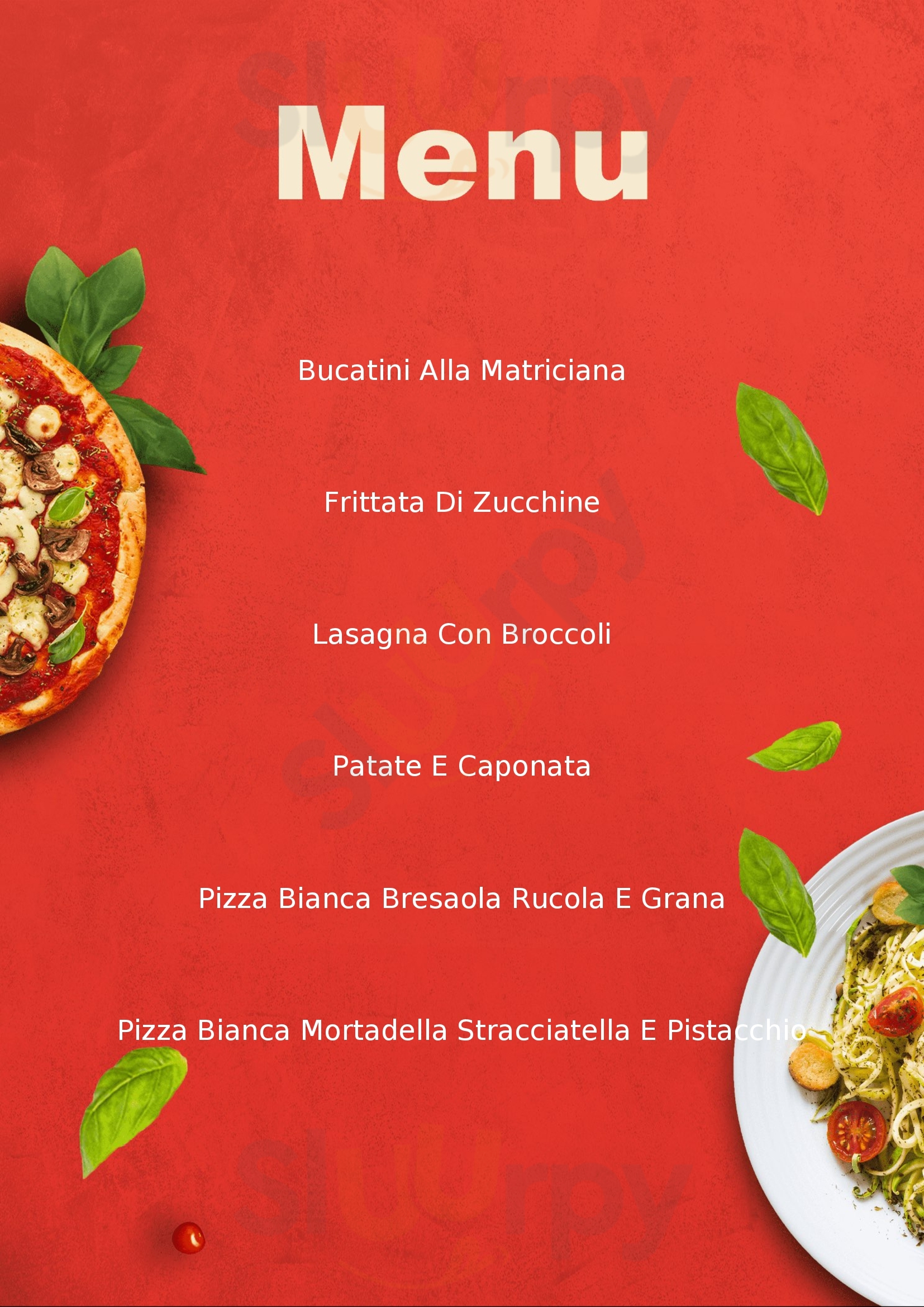 Mamma Pizza Roma menù 1 pagina