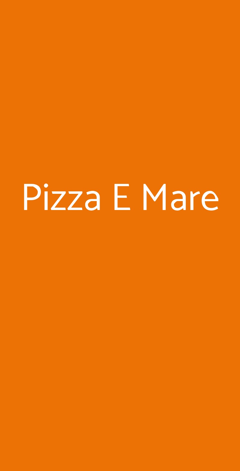 Pizza E Mare Roma menù 1 pagina
