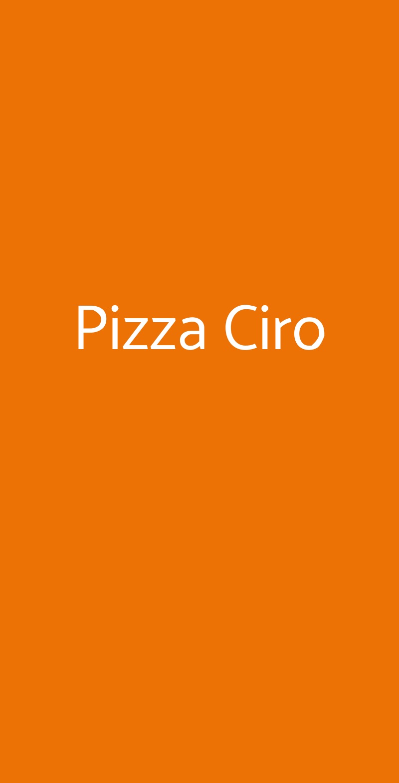 Pizza Ciro Roma menù 1 pagina