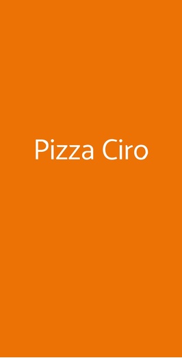 Pizza Ciro, Roma