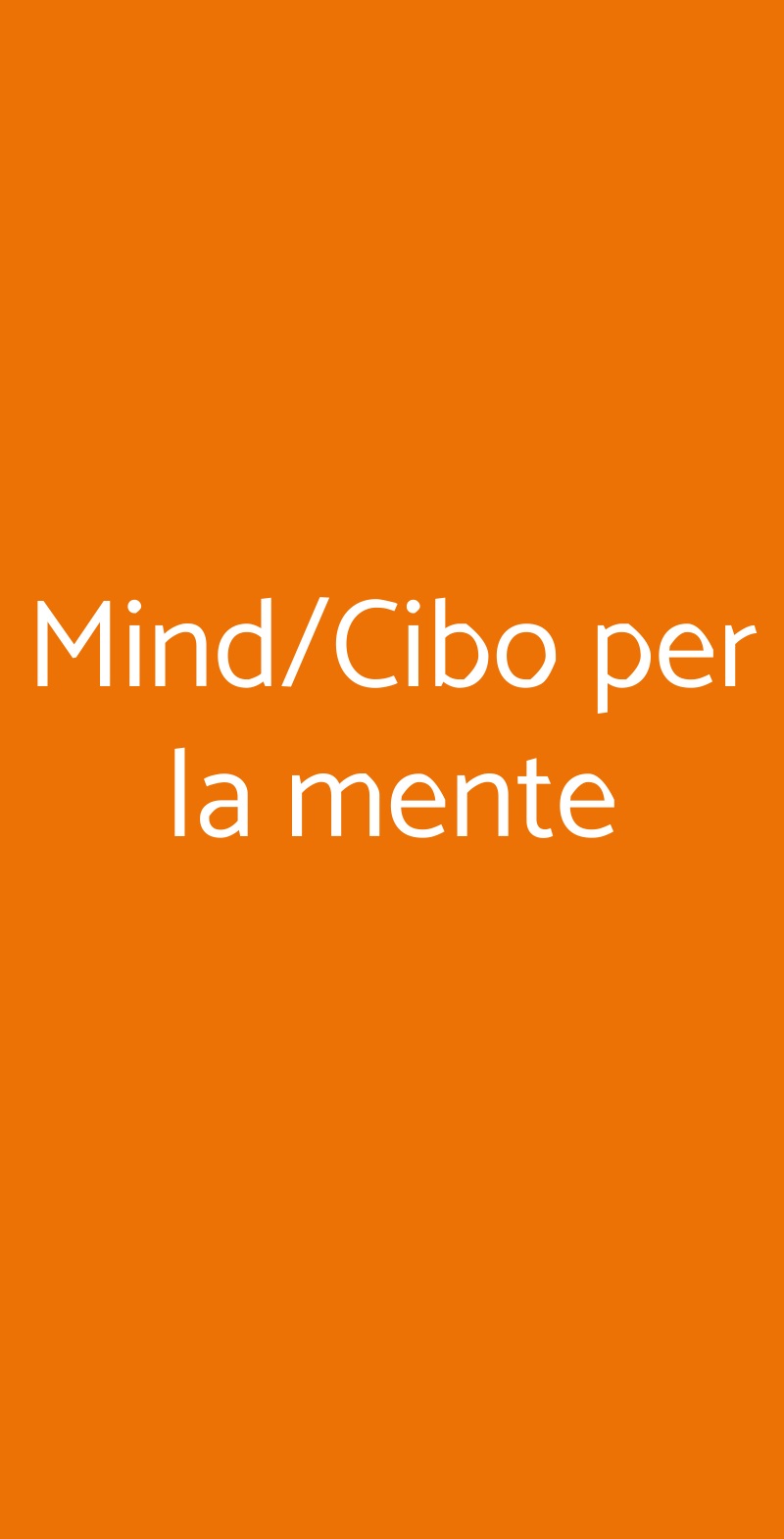 Mind/Cibo per la mente Roma menù 1 pagina