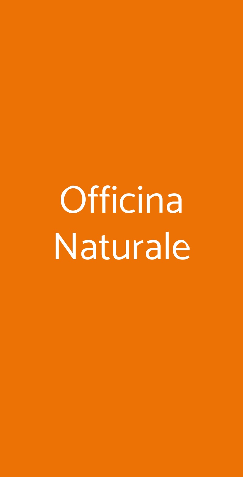 Officina Naturale Roma menù 1 pagina