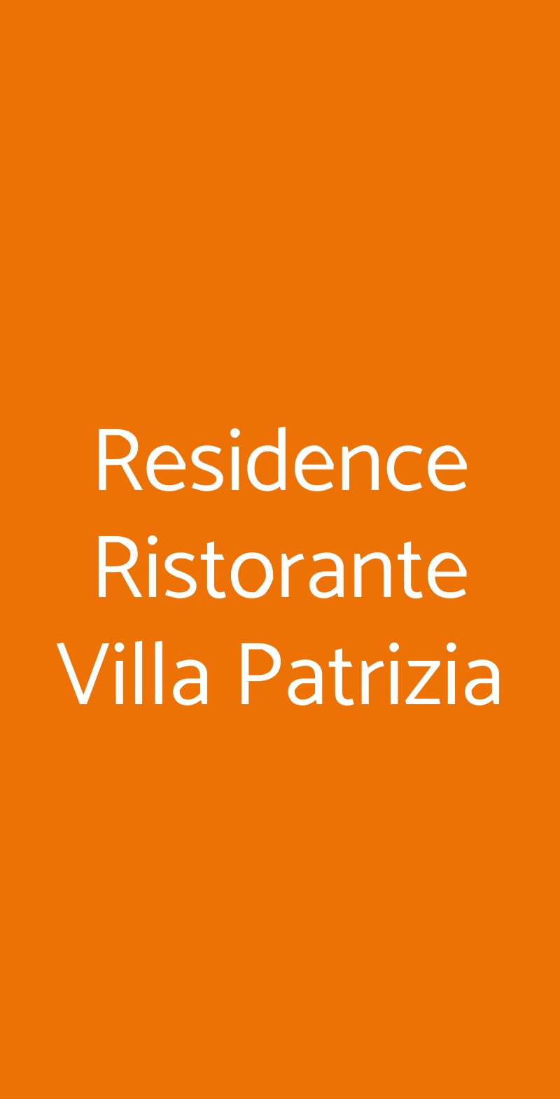 Residence Ristorante Villa Patrizia Roma menù 1 pagina