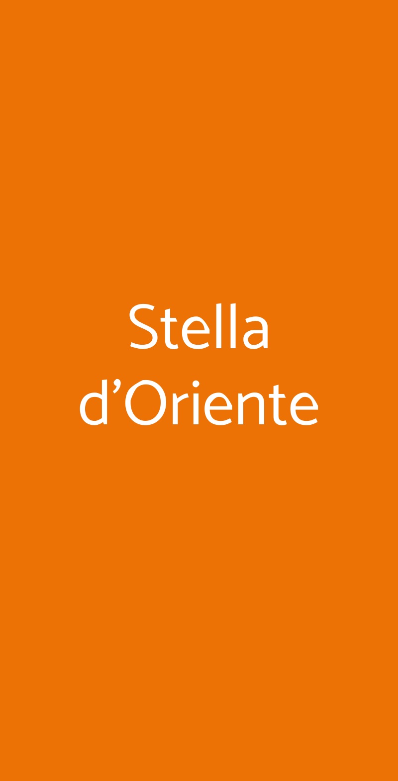 Stella d'Oriente Roma menù 1 pagina