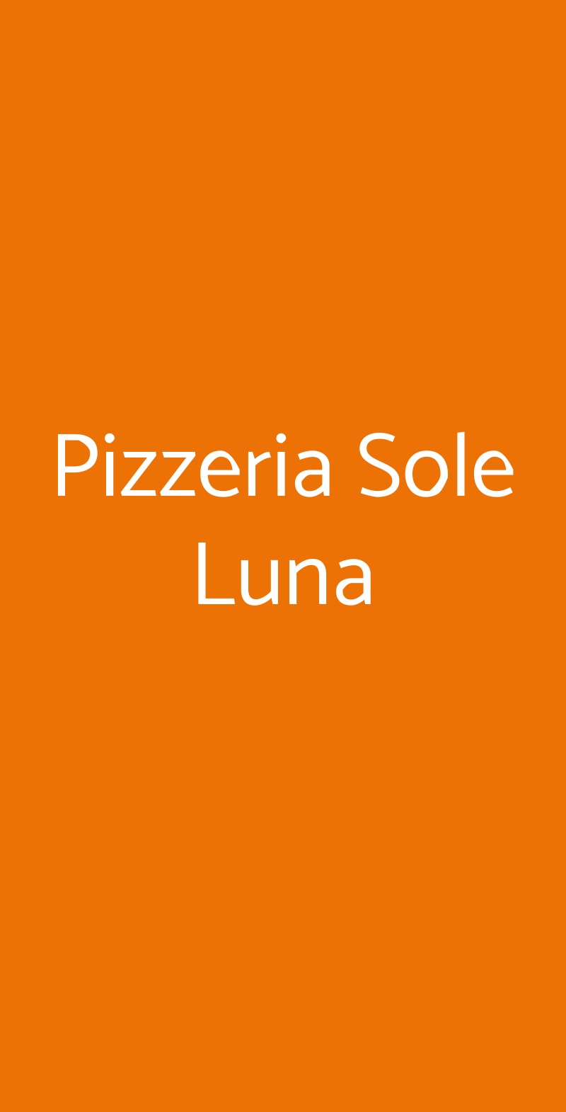 Pizzeria Sole Luna Roma menù 1 pagina