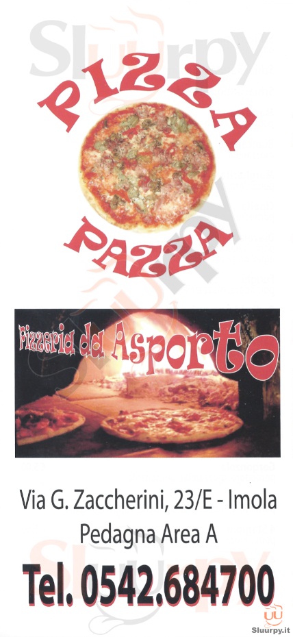 Pizza Pazza Imola menù 1 pagina