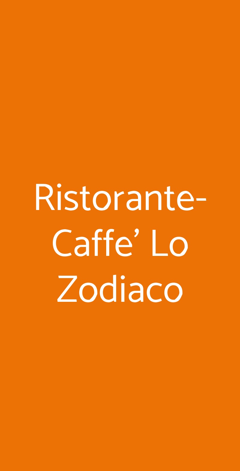 Ristorante-Caffe' Lo Zodiaco Roma menù 1 pagina