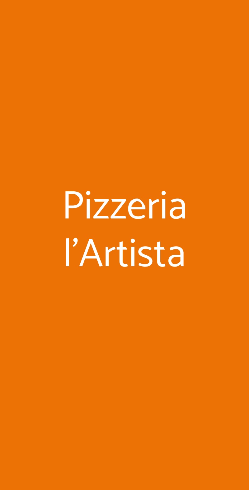 Pizzeria l'Artista Roma menù 1 pagina