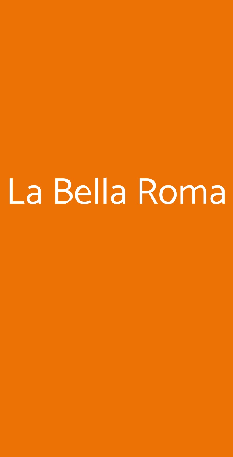 La Bella Roma Roma menù 1 pagina