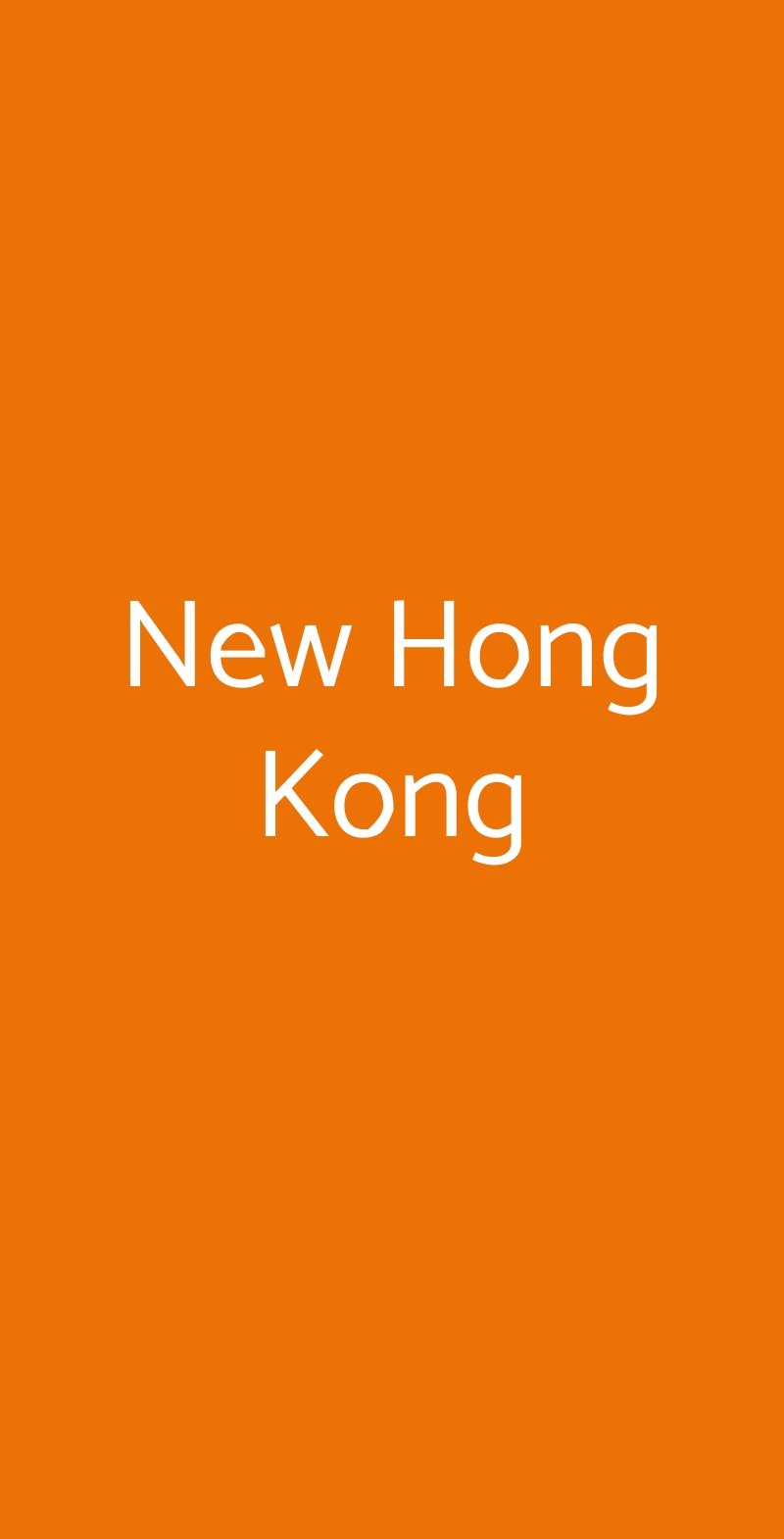 New Hong Kong Roma menù 1 pagina