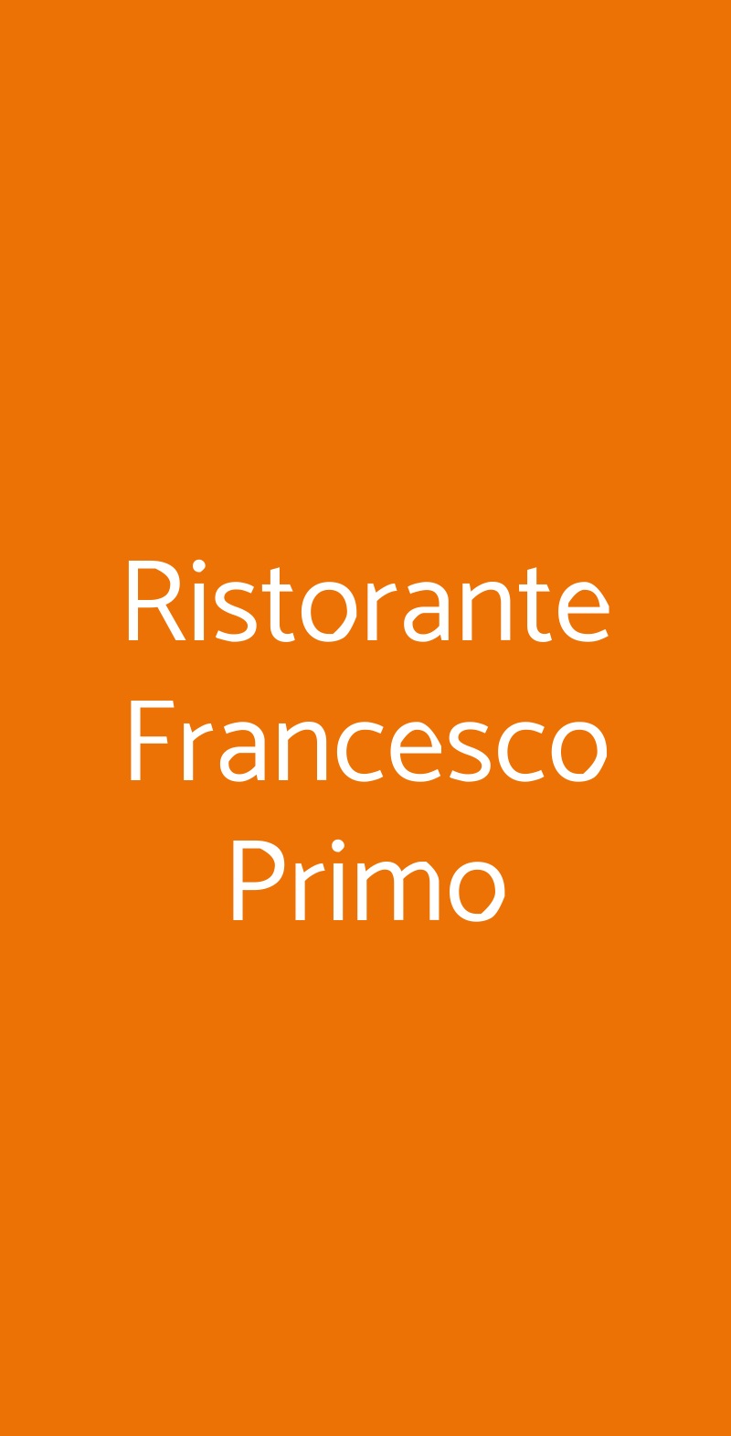 Ristorante Francesco Primo Roma menù 1 pagina
