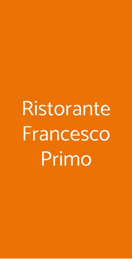 Ristorante Francesco Primo, Roma