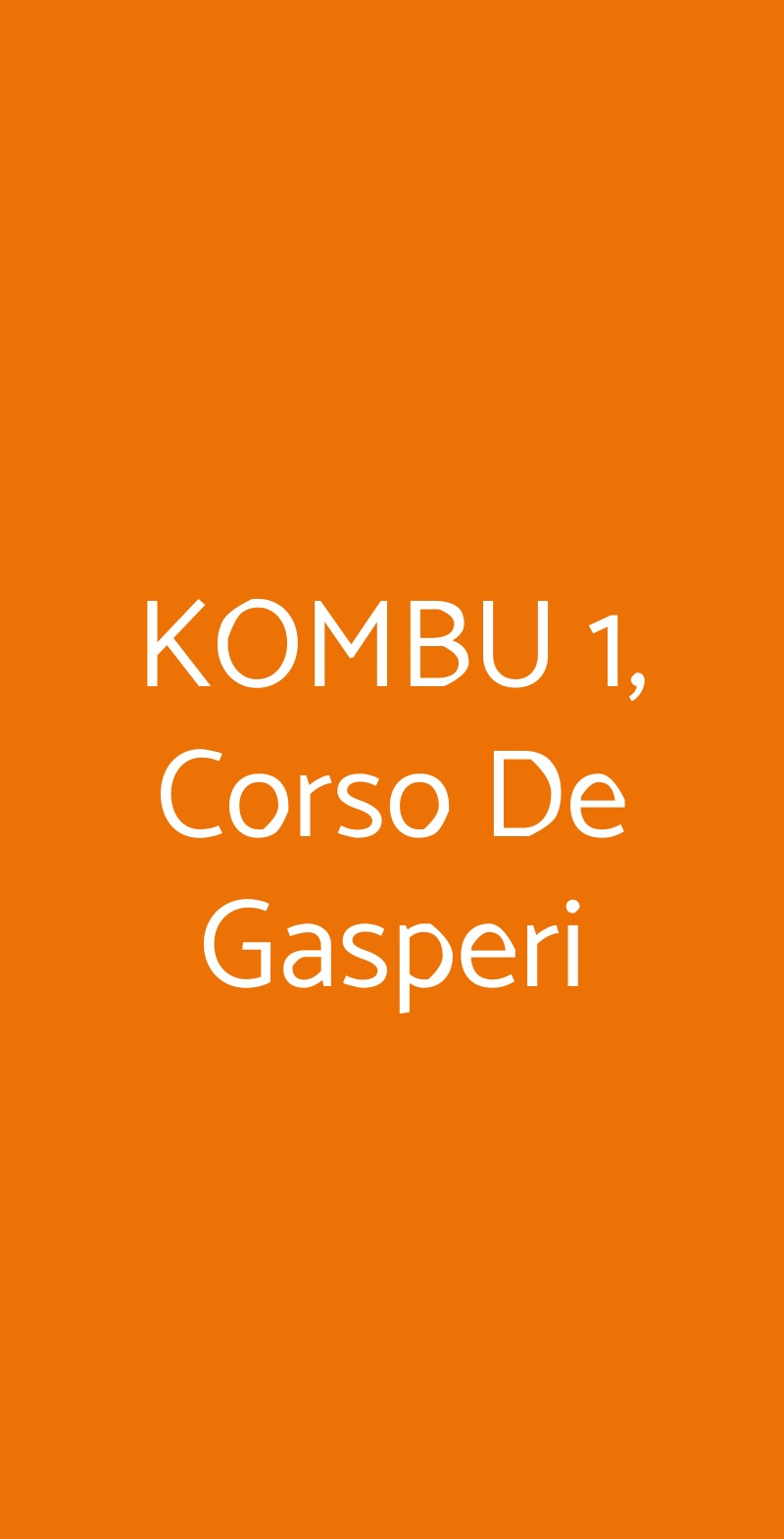KOMBU 1, Corso De Gasperi Torino menù 1 pagina