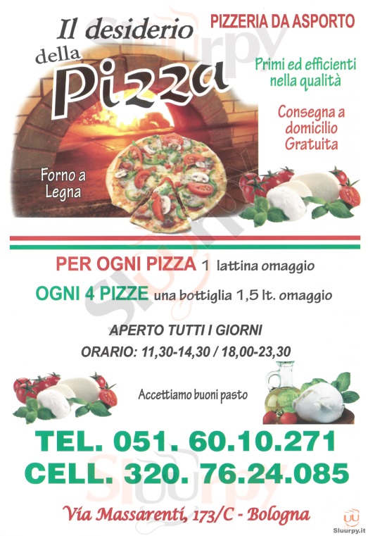 IL DESIDERIO DELLA PIZZA Bologna menù 1 pagina