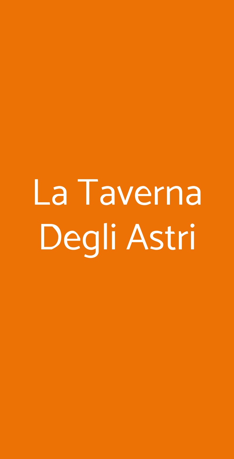 La Taverna Degli Astri Roma menù 1 pagina