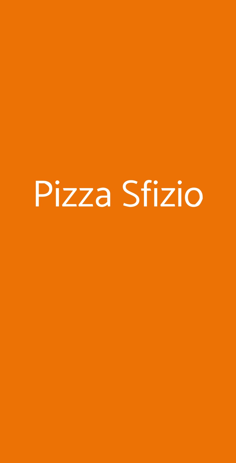 Pizza Sfizio Roma menù 1 pagina
