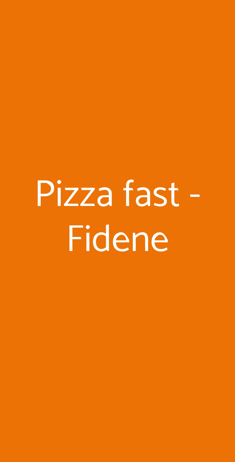 Pizza fast - Fidene Roma menù 1 pagina