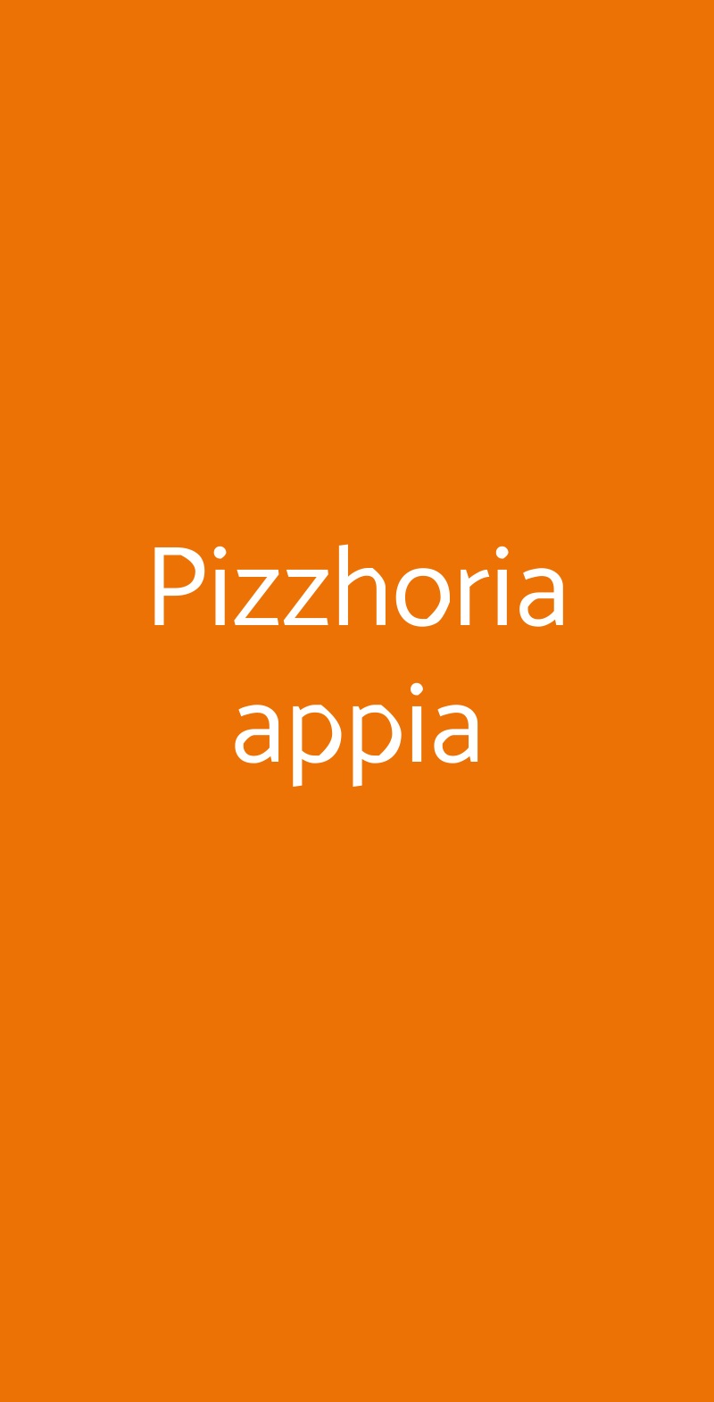 Pizzhoria appia Roma menù 1 pagina