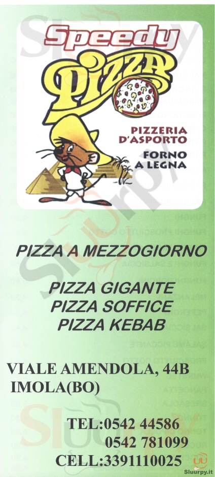 SPEEDY PIZZA Imola menù 1 pagina