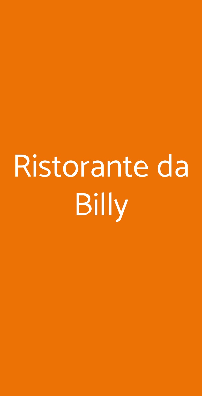Ristorante da Billy Roma menù 1 pagina