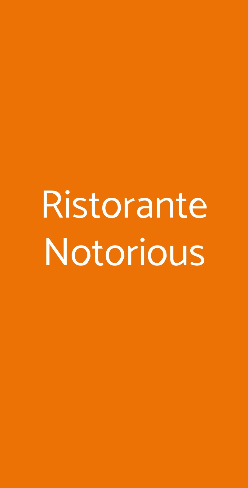 Ristorante Notorious Roma menù 1 pagina
