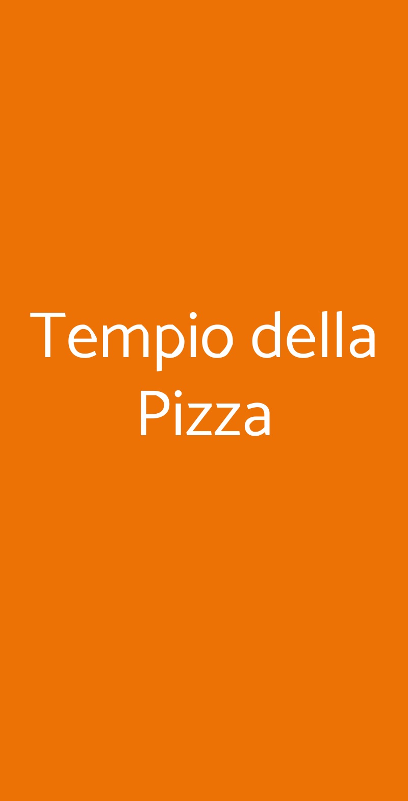 Tempio della Pizza Roma menù 1 pagina