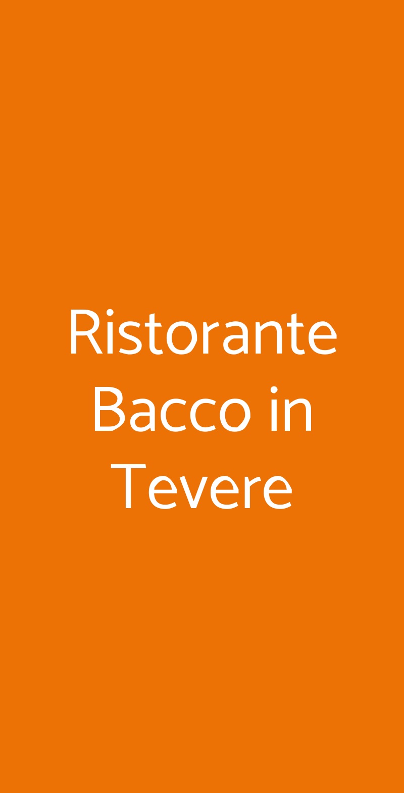 Ristorante Bacco in Tevere Roma menù 1 pagina