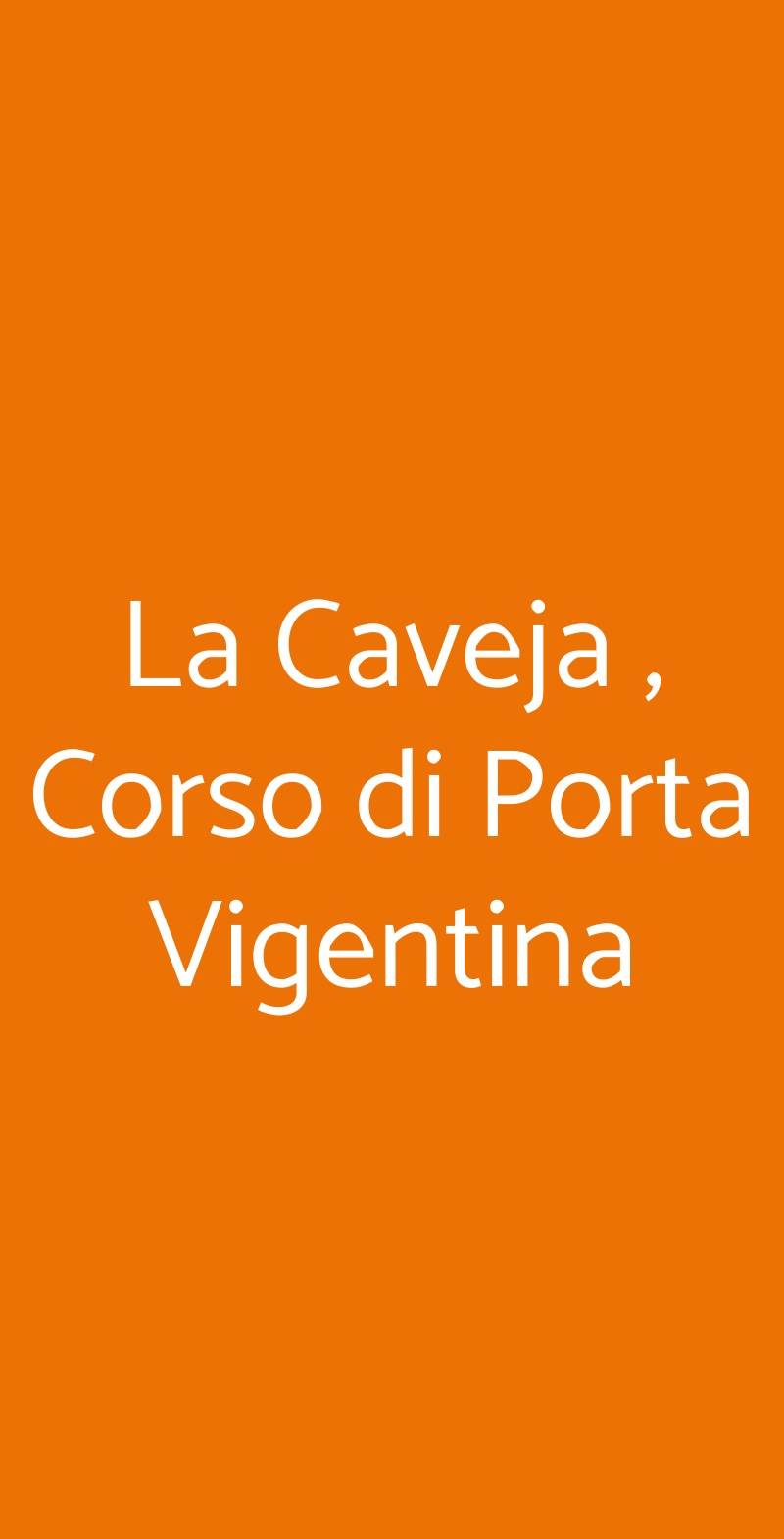 La Caveja , Corso di Porta Vigentina Milano menù 1 pagina