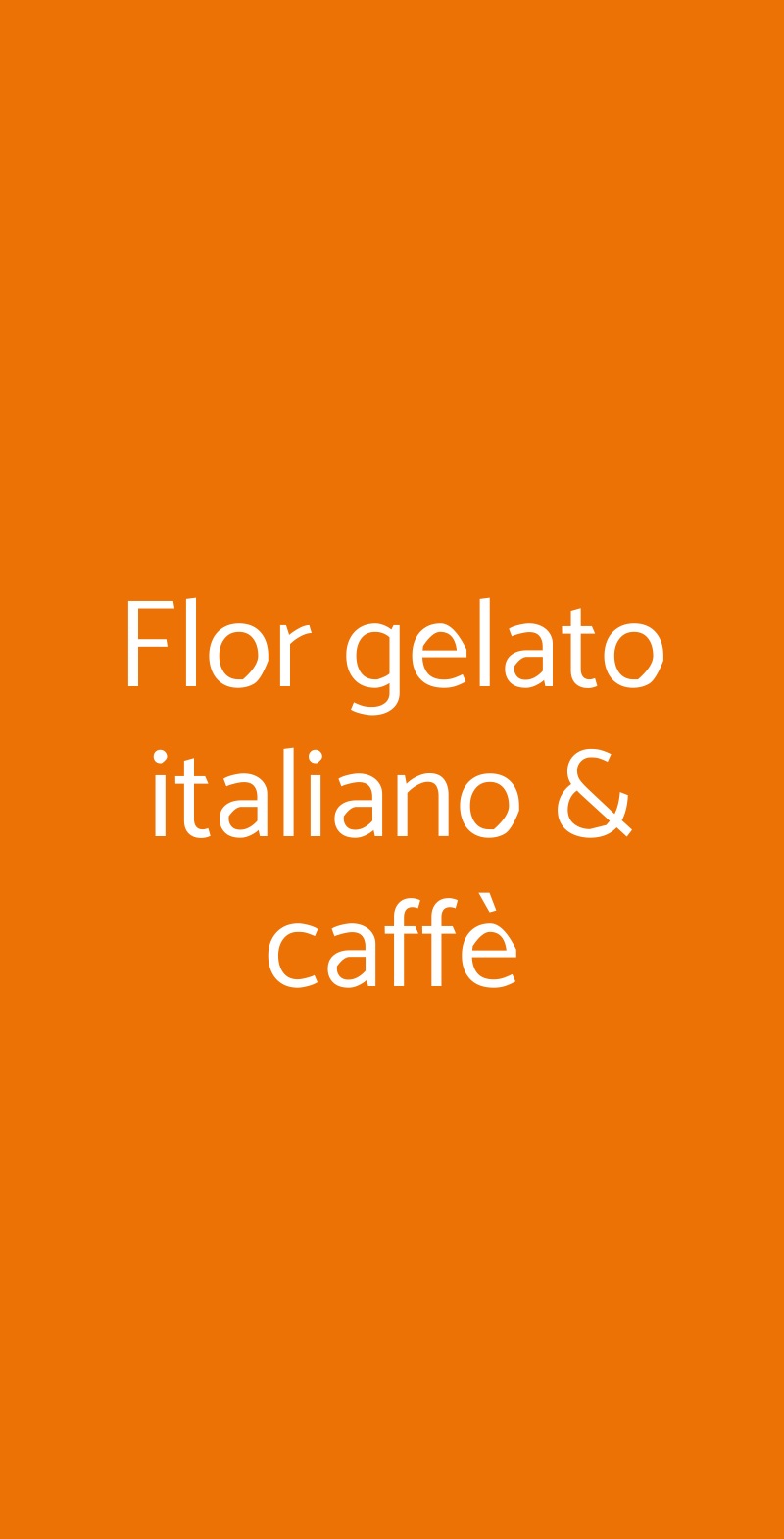 Flor gelato italiano & caffè Roma menù 1 pagina