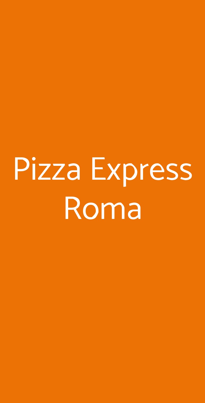 Pizza Express Roma Roma menù 1 pagina