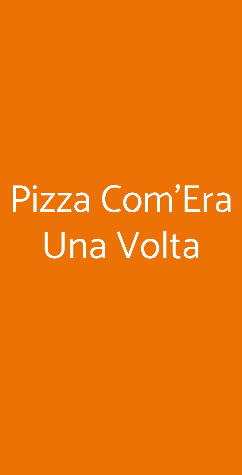 Pizza Com'Era Una Volta Roma menù 1 pagina