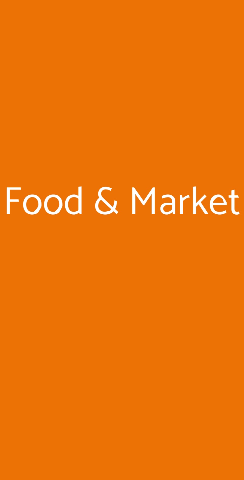 Food & Market Roma menù 1 pagina