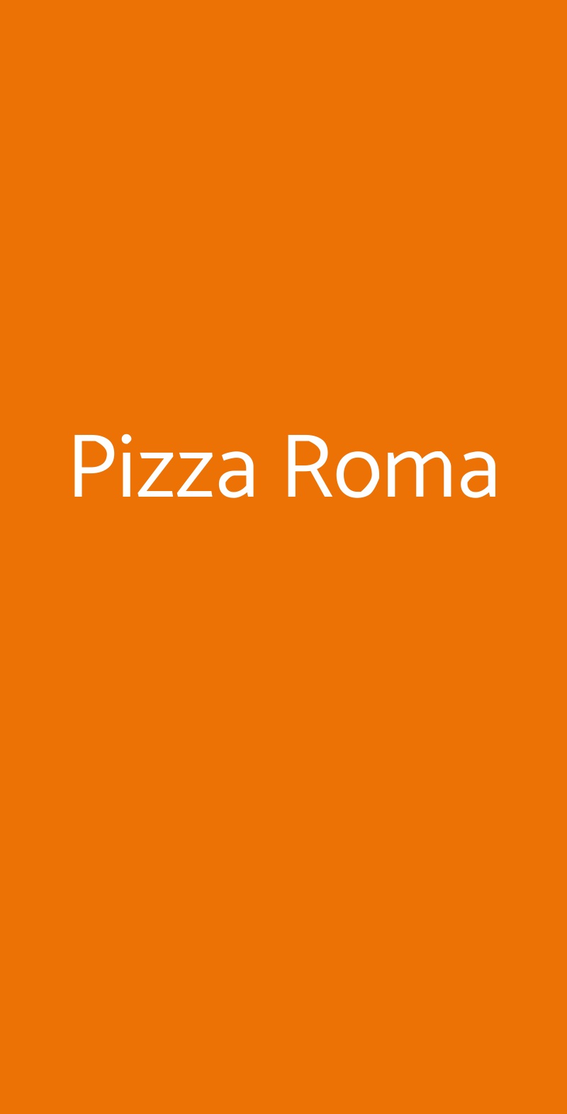 Pizza Roma Roma menù 1 pagina