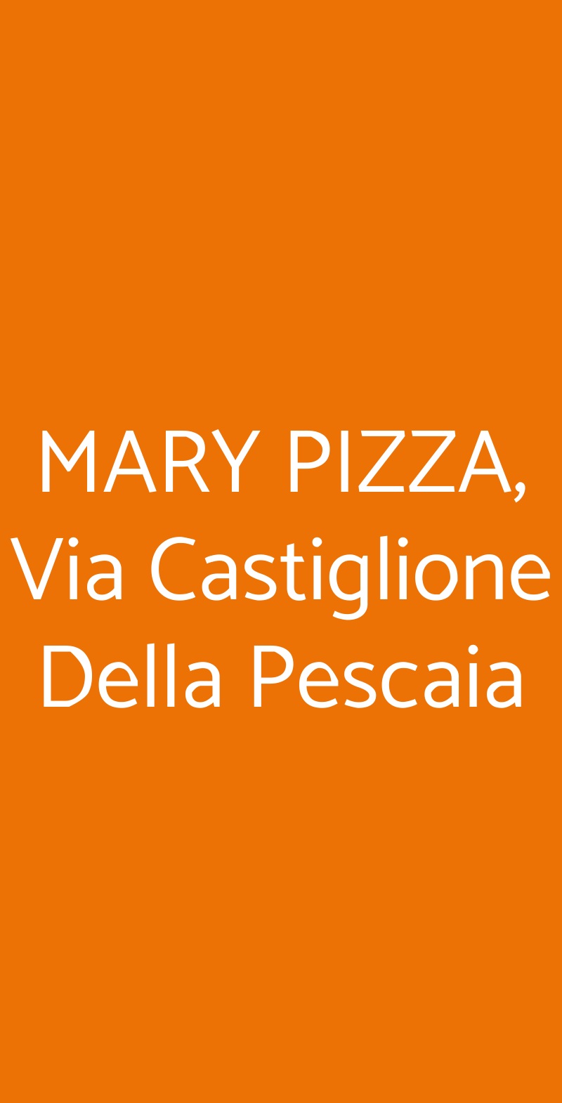 MARY PIZZA, Via Castiglione Della Pescaia Roma menù 1 pagina