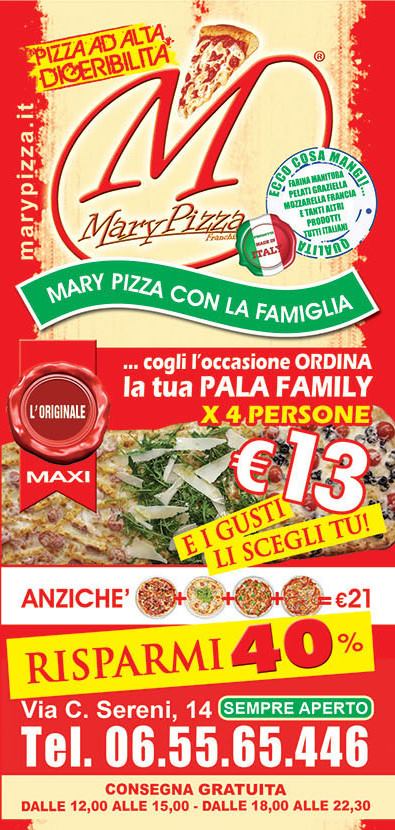 MARY PIZZA Marconi Roma menù 1 pagina
