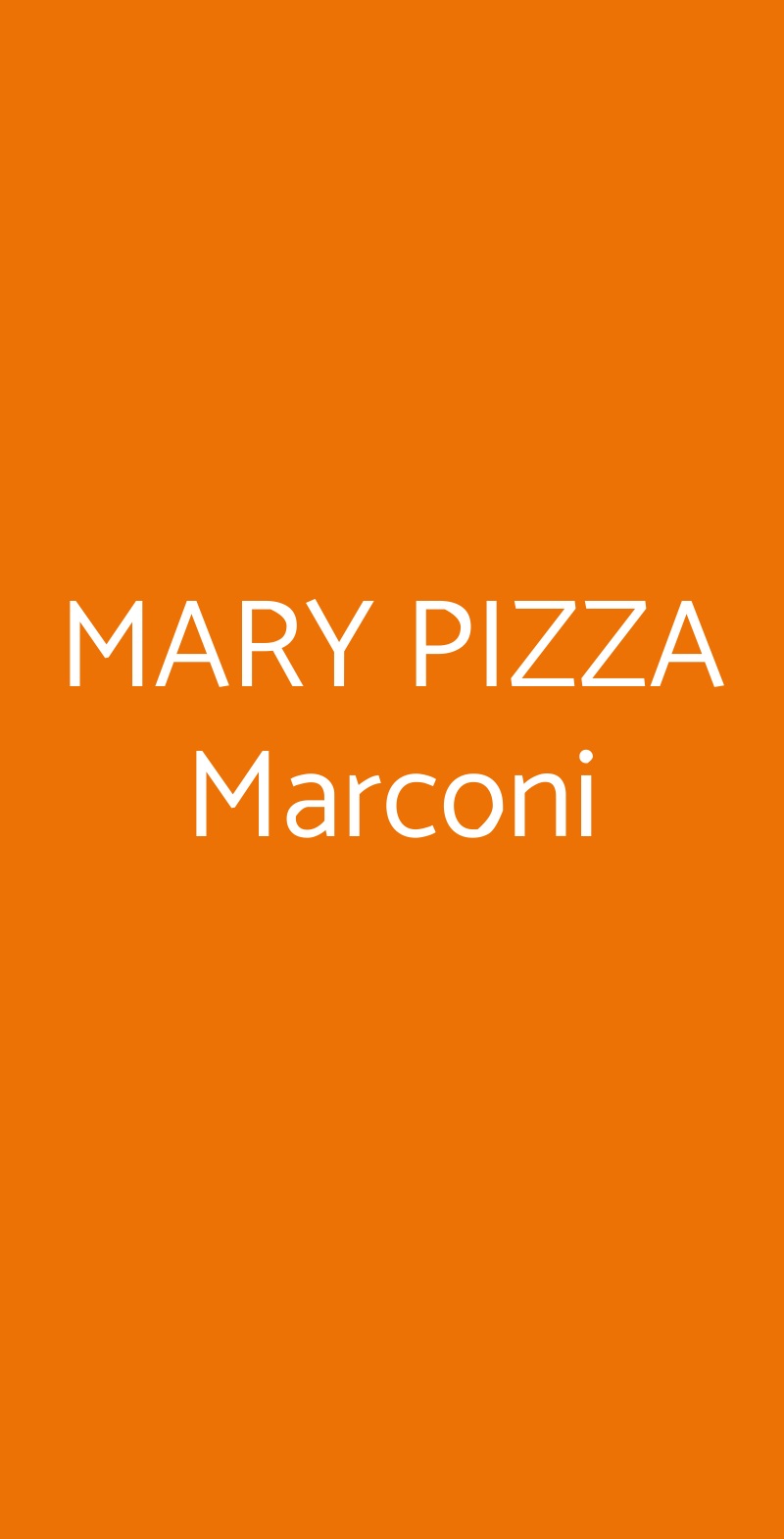 MARY PIZZA Marconi Roma menù 1 pagina
