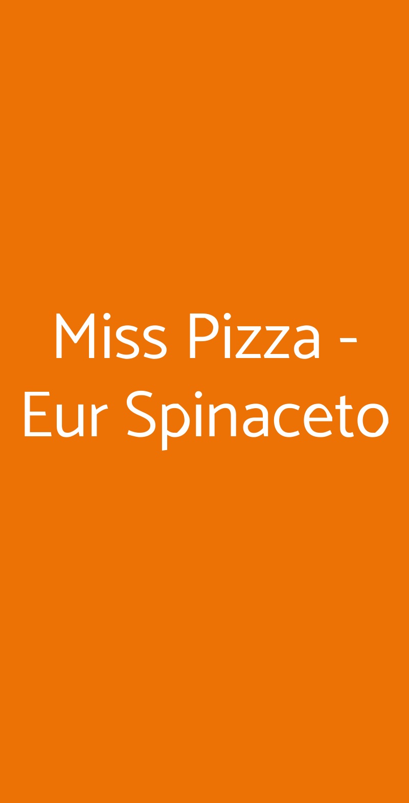 Miss Pizza - Eur Spinaceto Roma menù 1 pagina
