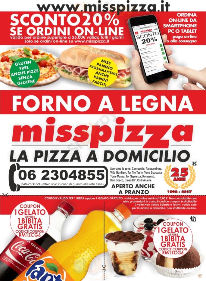 Miss Pizza - Centocelle Roma menù 1 pagina