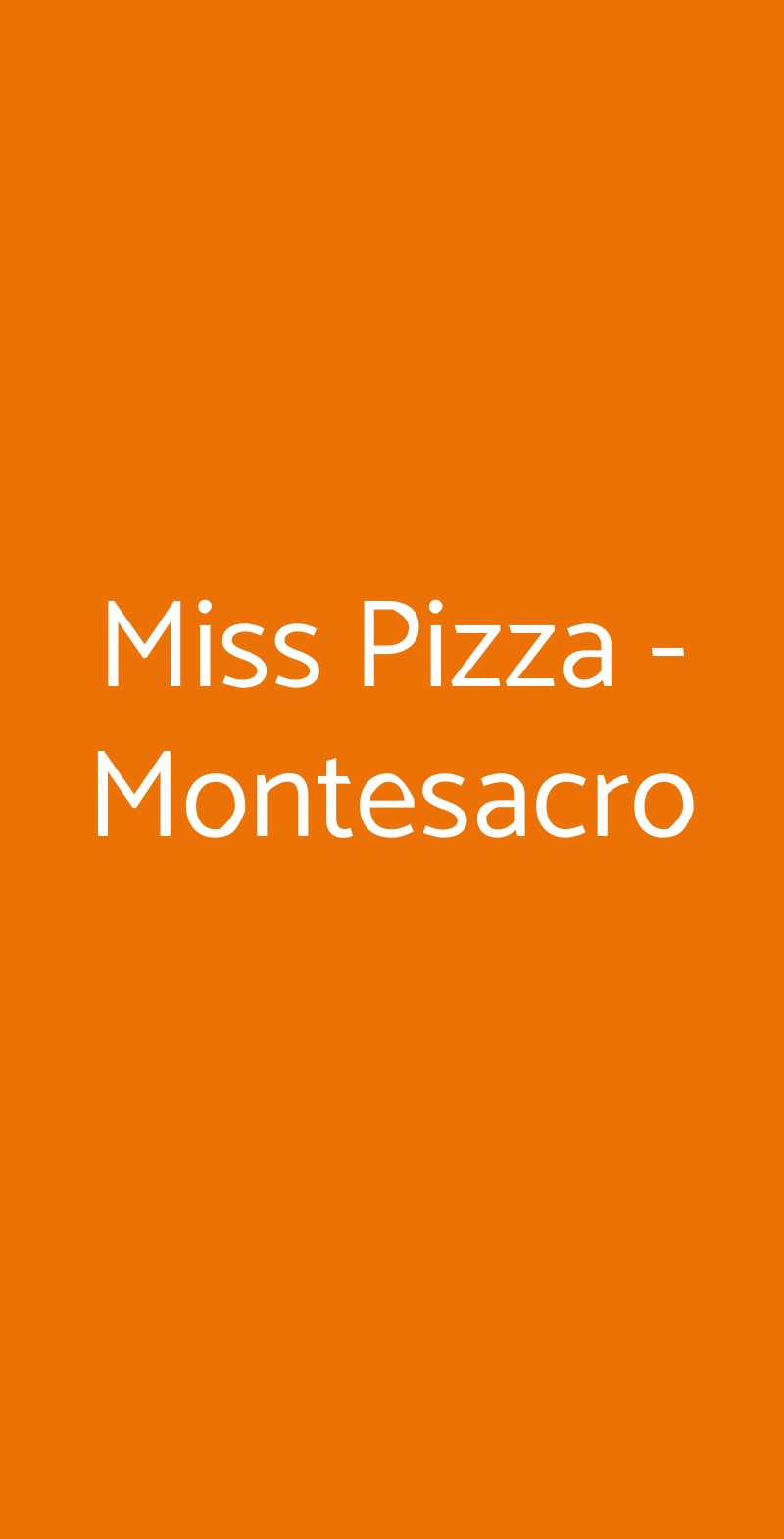 Miss Pizza - Montesacro Roma menù 1 pagina