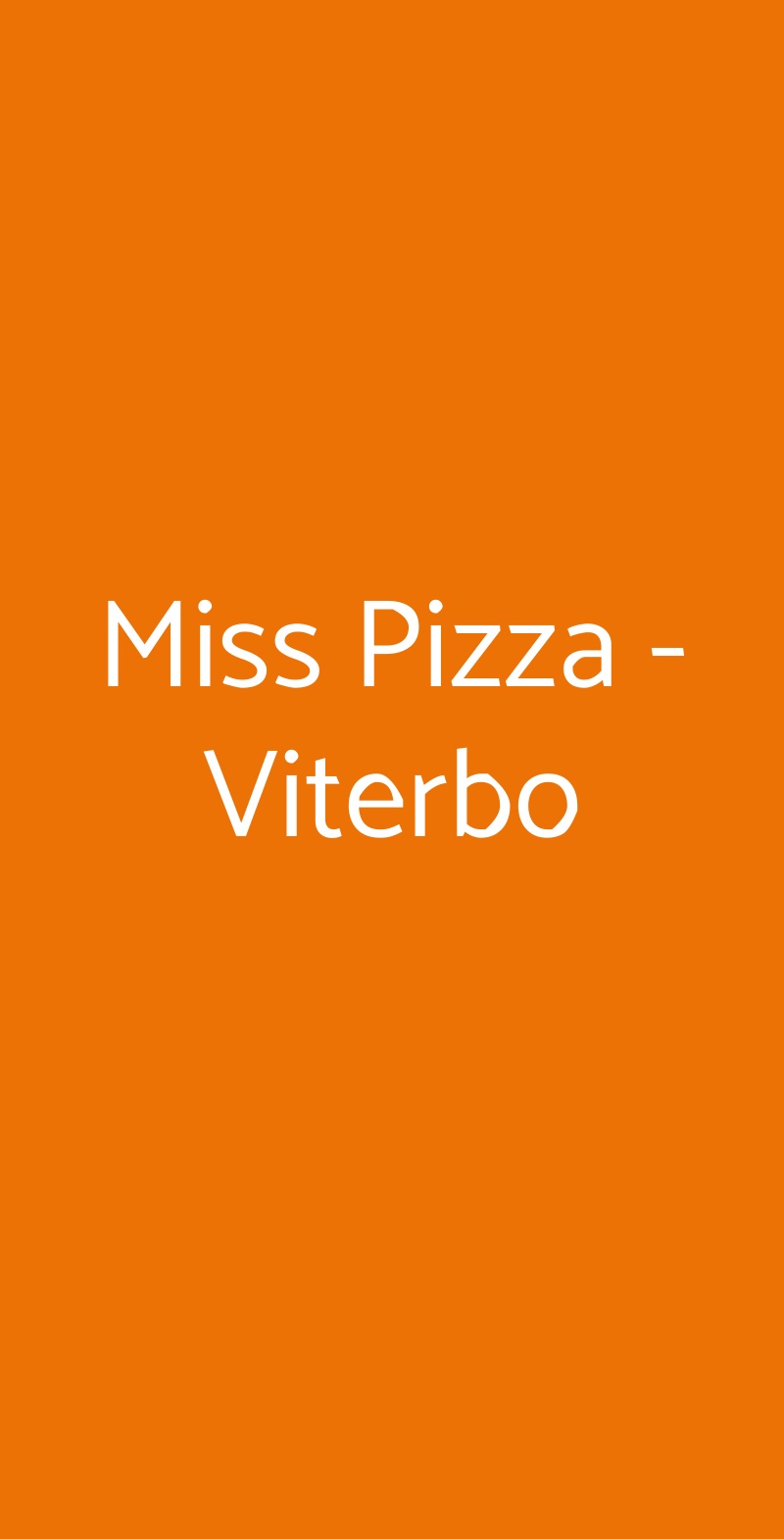 Miss Pizza - Viterbo Viterbo menù 1 pagina