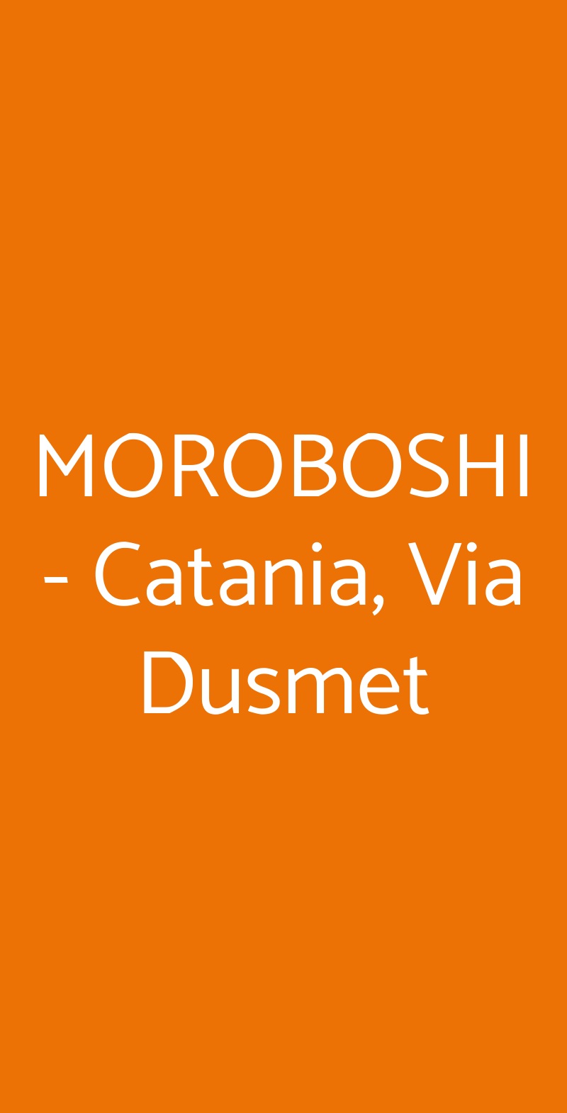 MOROBOSHI - Catania, Via Dusmet Catania menù 1 pagina