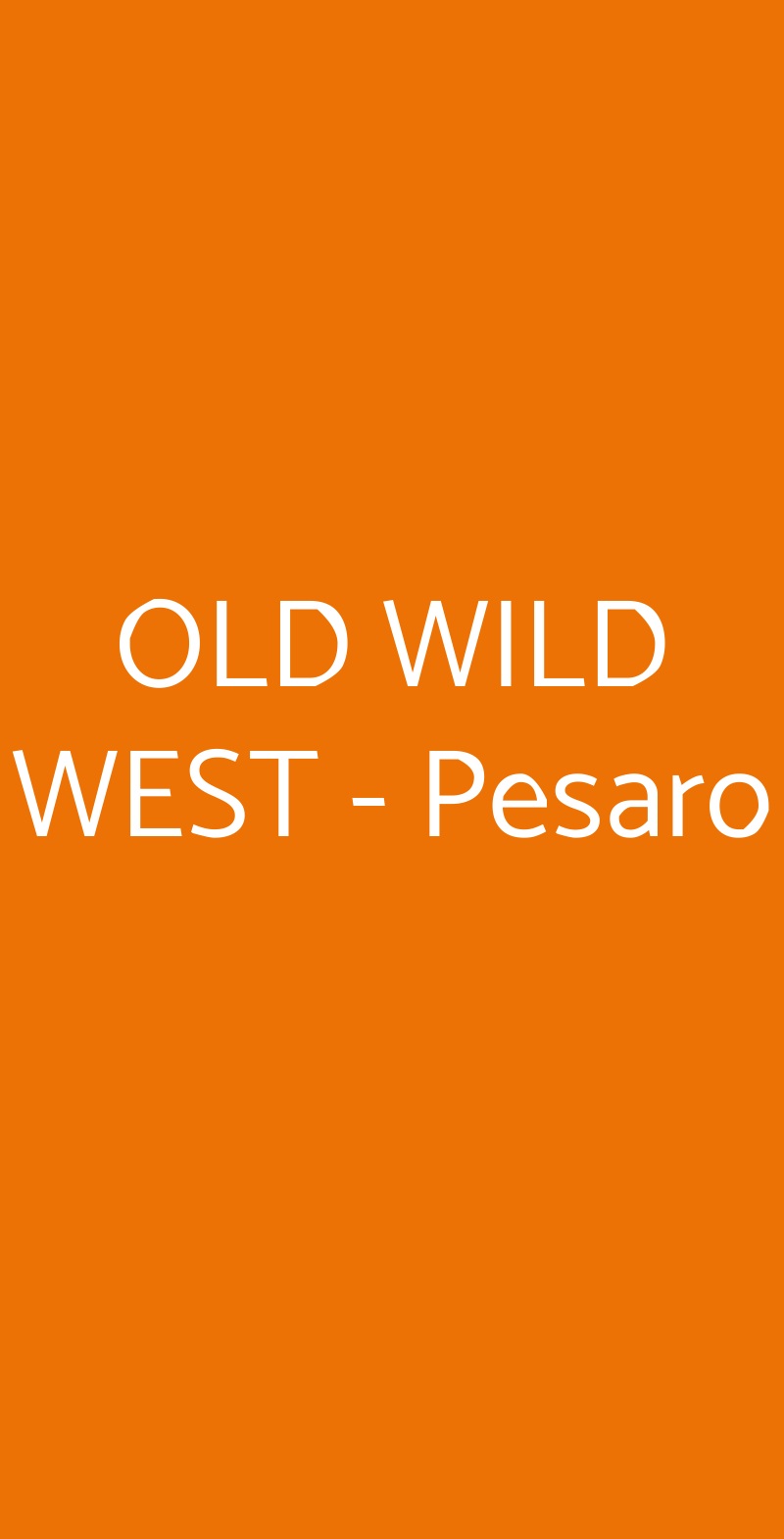 OLD WILD WEST Pesaro menù 1 pagina
