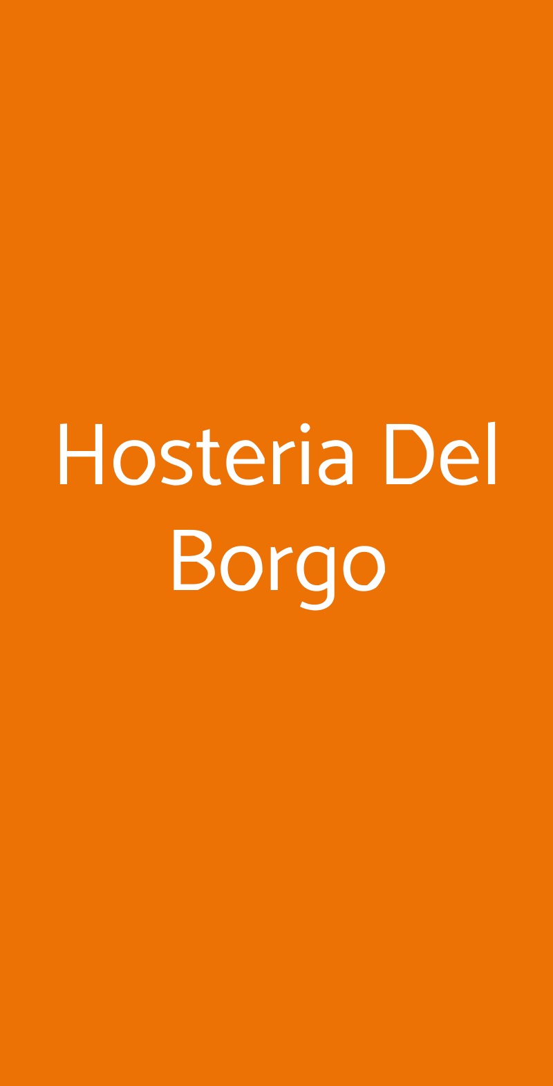 Hosteria Del Borgo Sorano menù 1 pagina
