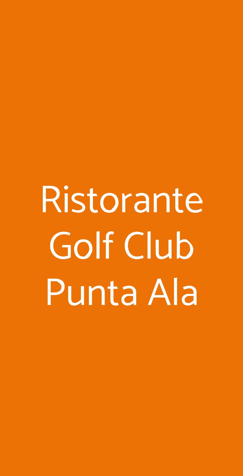 Ristorante Golf Club Punta Ala Castiglione Della Pescaia menù 1 pagina