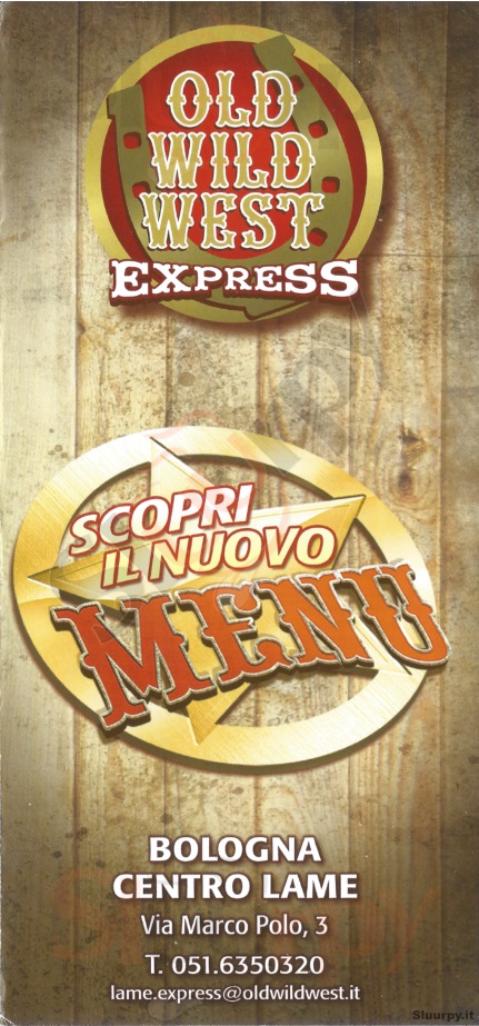 Old Wild West Express - Bologna Centro Lame Bologna menù 1 pagina