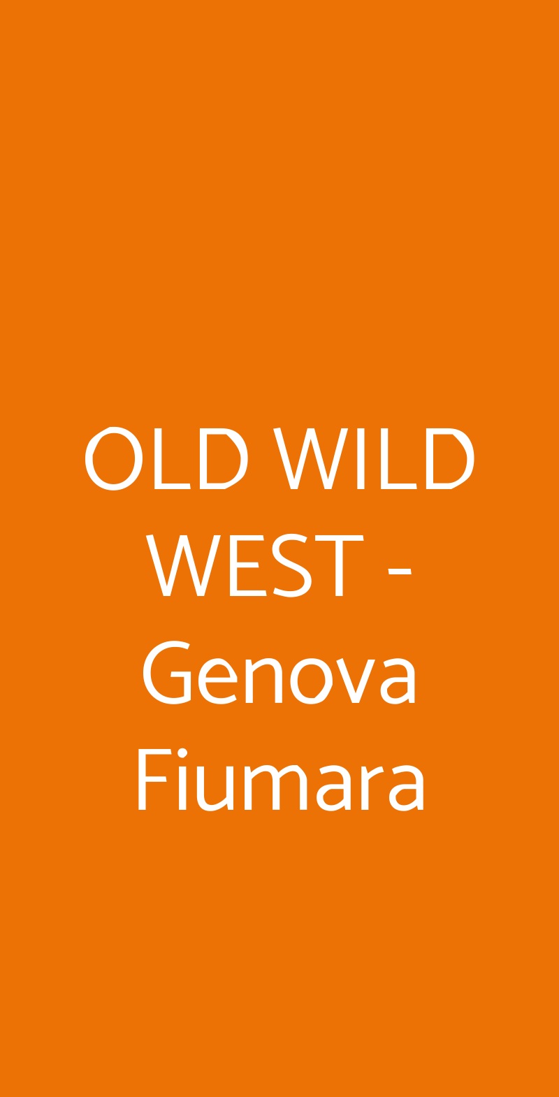OLD WILD WEST - Genova Fiumara Genova menù 1 pagina